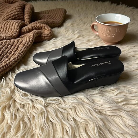 DANIEL GREEN Black Silver House Slide Slippers Sie 7.5 NEW NWOB - Picture 1 of 8